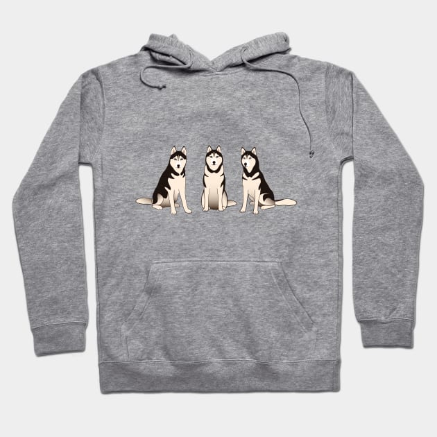 Husky Dogs Hoodie by nadyabasos